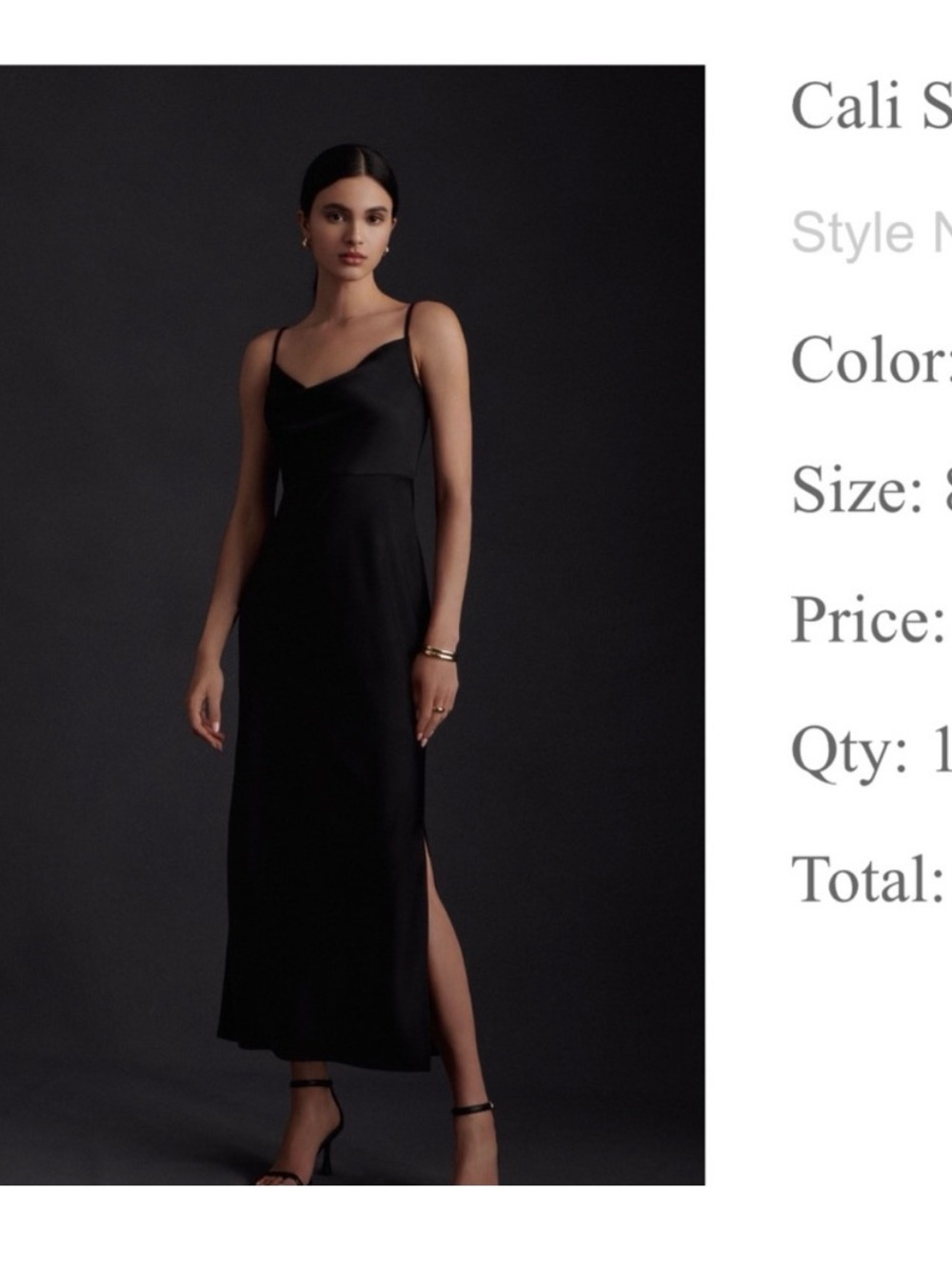 BHLDN Sashin and Babi Satin Slip Dress with Side Slit